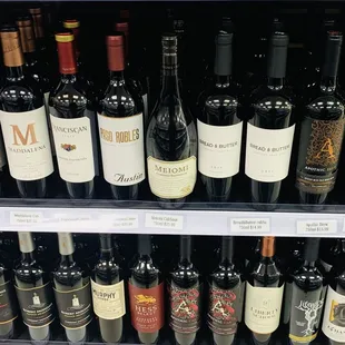 bottles of wine on a shelf