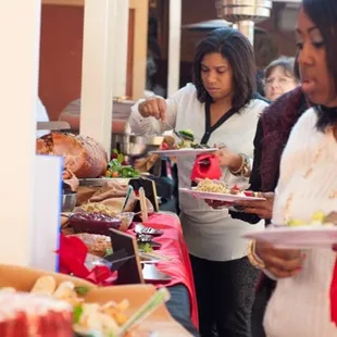 Catering options. Back patio setup.