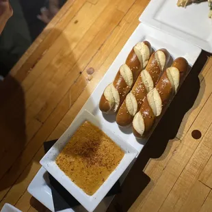 Pretzel and cheese dip
