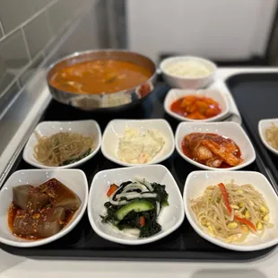 a variety of asian dishes