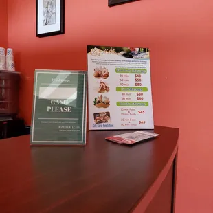 Pricing ... please note that this establishment only accepts cash.