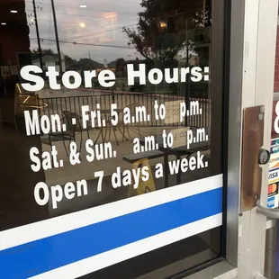 Store hours (for COVID)