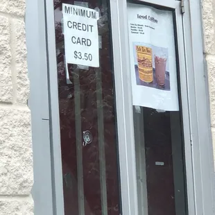 Minimum credit card purchase of $3.50