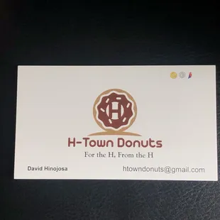 Business card with their website info