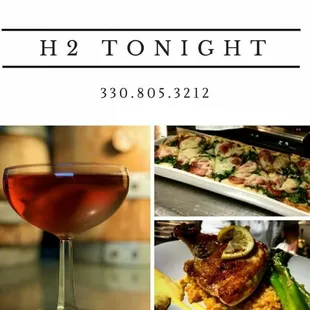 a glass of wine and a plate of food