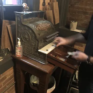 a man working on a machine