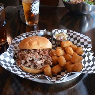 Eastern Style Pulled Pork BBQ with Tater Tots