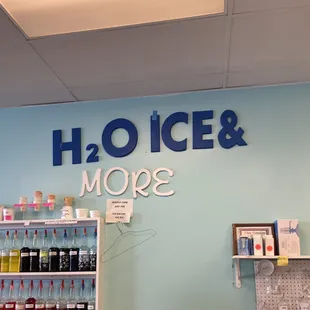 a sign for h2o ice and more