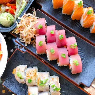 sushi, sashimi, sushi and sashimi, food