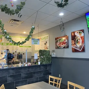 the restaurant's dining area