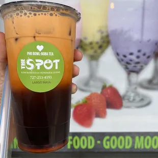 Thai tea with boba