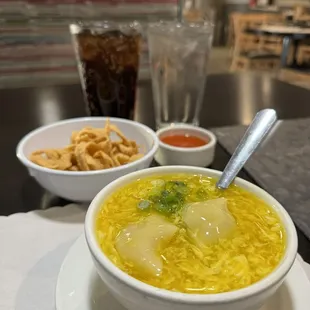 My special request egg drop / Wonton Soup!