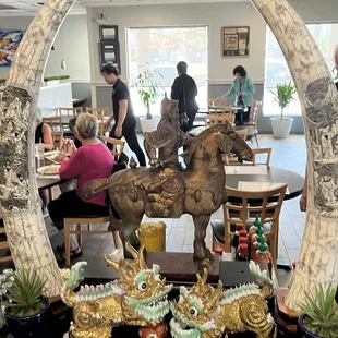 a group of people in a restaurant