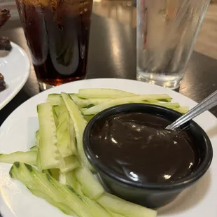 The sweet bean sauce, for the Peking duck was amazing.