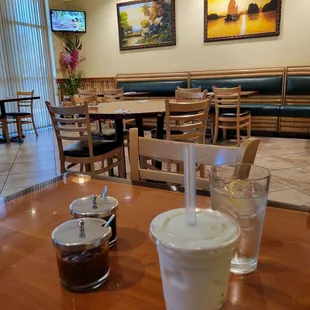 Interior and Coconut Boba Smoothie