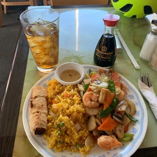 Shrimp combo plate. Yum!