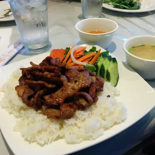 BBQ Sirloin Pork Slices Rice Plate
