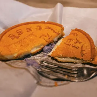 Dessert: Mochi &amp; ube filled pastry!