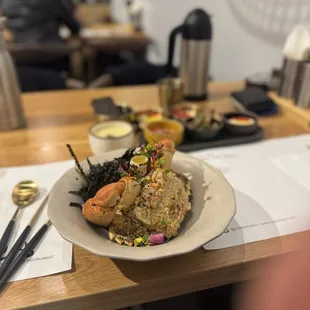 Steamed crab bowl. Changed visual added the paws and more meats over uzura!!! Epic dish!