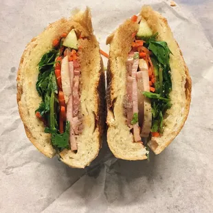 two halves of a sandwich