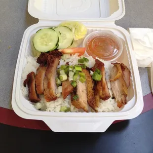 BBQ chicken rice plate!