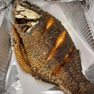 a whole fish in foil