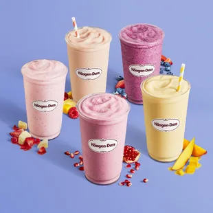 a variety of smoothies