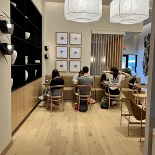 Back of shop seating and back entrance