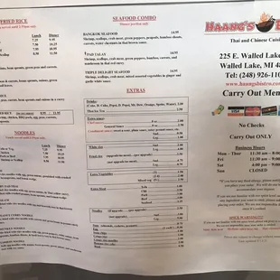 menu