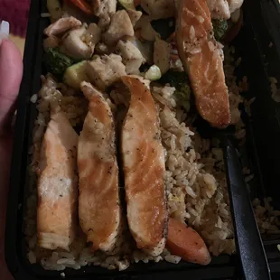 Salmon and chicken combination