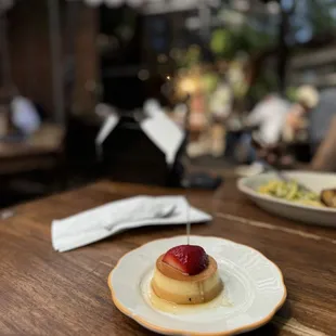 Mini birthday flan