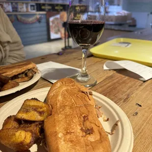 Sandwich Cubano and Sweet Plantains