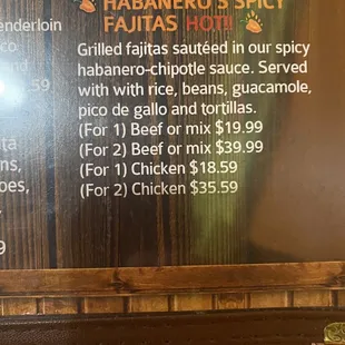 menu