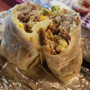 Delicious Machaca breakfast burrito