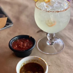 Their two salsas and habenero margarita