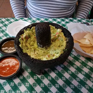 Half, yes half order of some of the best guacamole we've ever tasted.