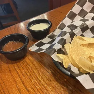 Chips with salsa and ranch