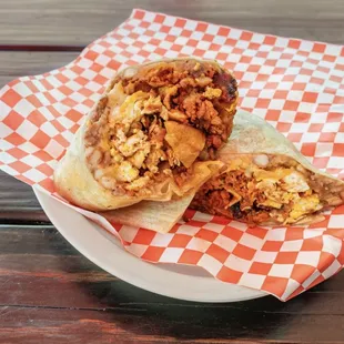 Chorizo breakfast burrito