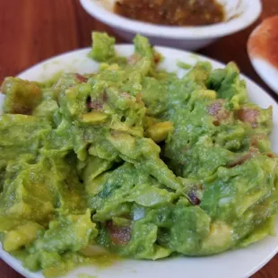 Freshly prepared guacamole. Delicious.