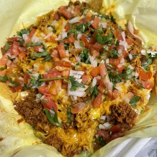 Ground beef nachos