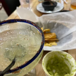 Cadillac Margarita, chips and guacamole  everything was great. Service is great as well and quick.