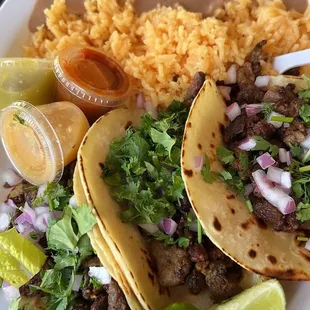 3 taco platillo  Carne asada