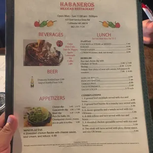 menu