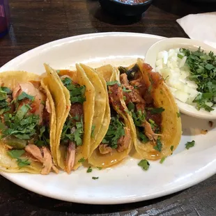 Shredded chicken tacos