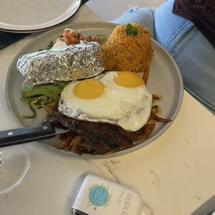 Steak and eggs