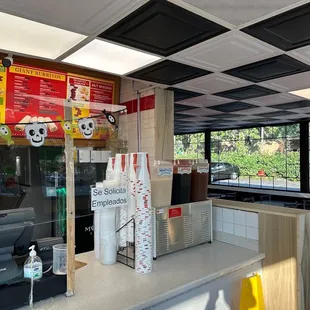 the inside of a restaurant