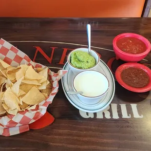 Fresh salsas, guacamole and queso were a fantastic start.