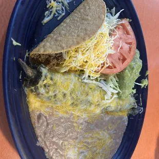 Lunch special with taco and chile releno