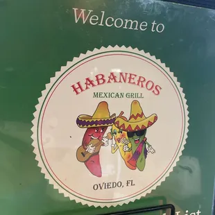 Menu cover