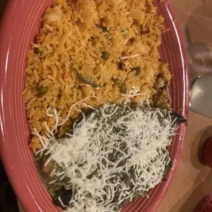 a plate of rice and beans